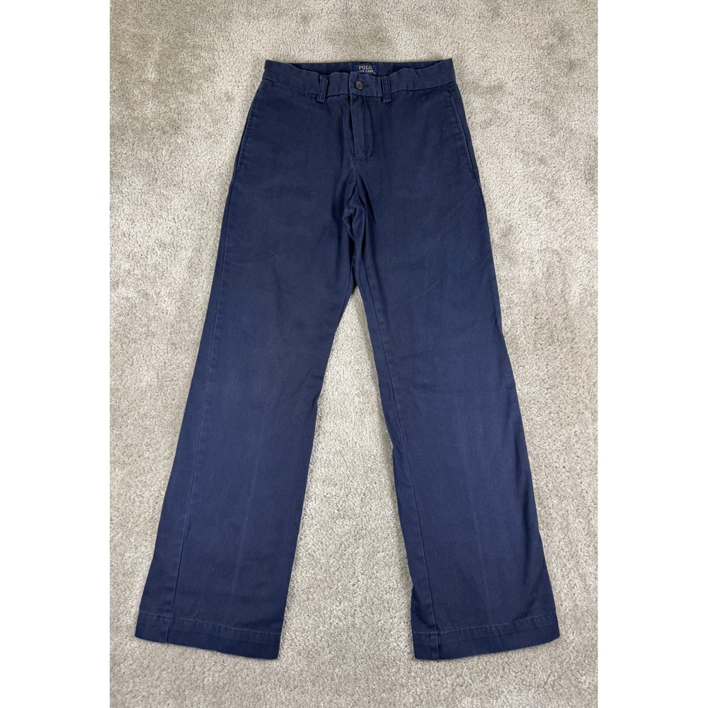 Polo Ralph Lauren Boys Navy Blue Chino Pants Size 12 Cotton Straight Leg Chinos